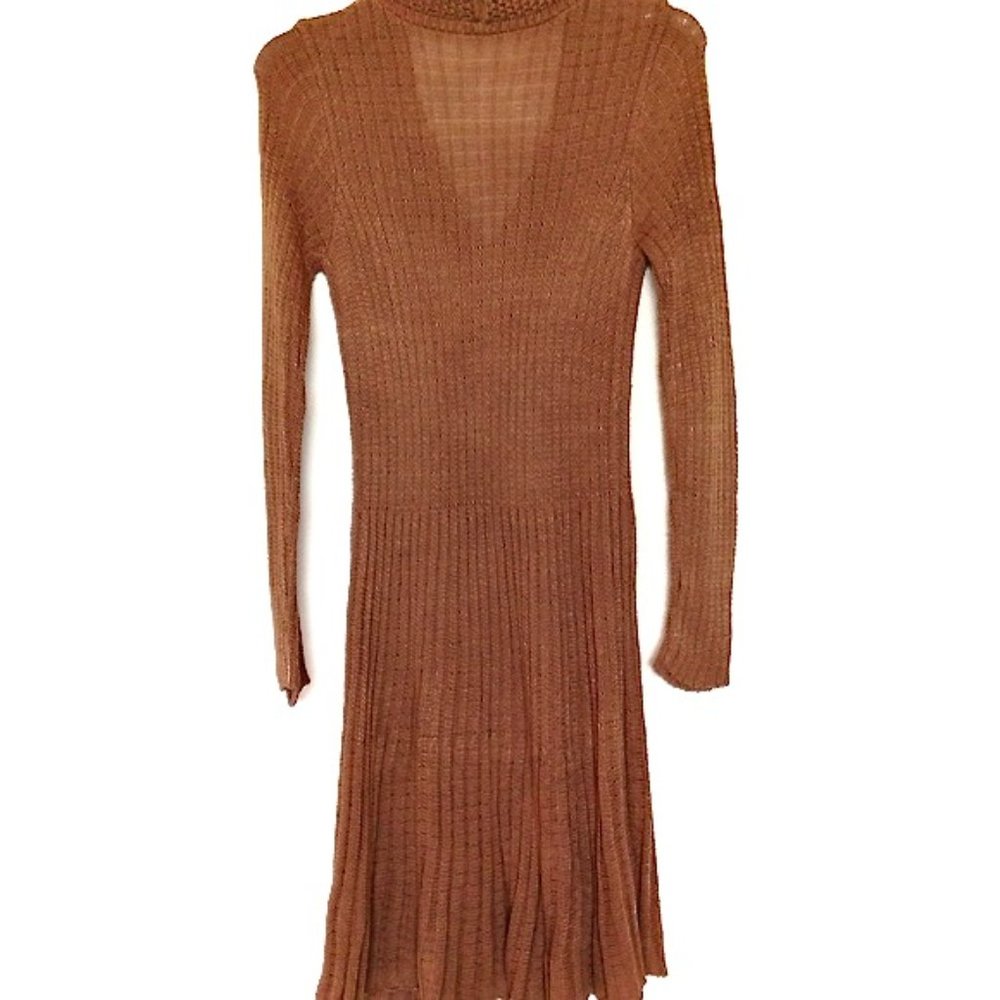 MADISON-Pleated Crochet Maxi Cardigan Sweater - Picture 2 of 10